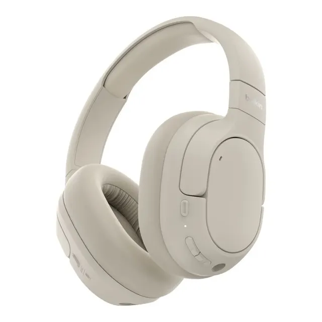 BELKIN SOUNDFORM ISOLATE KABELL/OVER-EAR-KOPFHOERER SAND