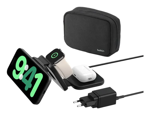 BOOST CHARGE PRO QI2 3IN1/MAGN REISELADEGERT 15W SCHWARZ (WIZ024VFBK)
