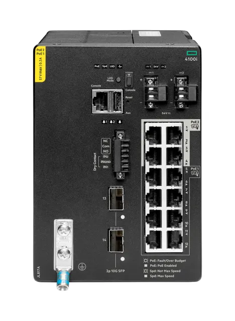 Aruba 4100i 12G CL4/6 POE 2SFP+ DIN Sw