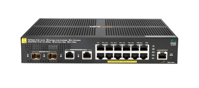 ARUBA 2930F 12G POE+ SWCH STOCK/., 12 portów PoE+, 2× SFP+