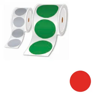 ROLLS OF PRE-CUT LABELS RED/100MM - PER ROLL OF 250 LABELS