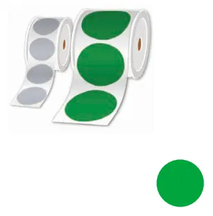 ROLLS OF PRE-CUT LABELS GREEN/100MM - PER ROLL OF 250 LABELS