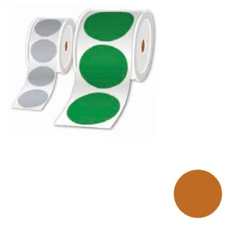 ROLLS OF PRE-CUT LABELS BROWN/50MM - PER ROLL OF 500 LABELS