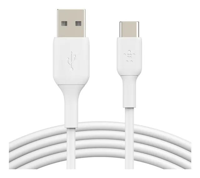 USB-A TO USB-C PVC WHITE 1M/TWIN PACK