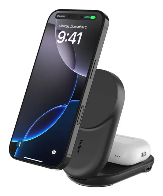 ULTRACHARGE 25 WATT QI2 MAGNETI/2-IN-1 LADESTATION KLAPPBAR SCHW