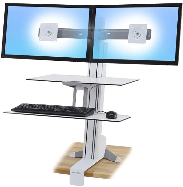 WORKFIT-S DUAL SIT-STAND/WORKSURFACE W/LARGE KYBD TRAY