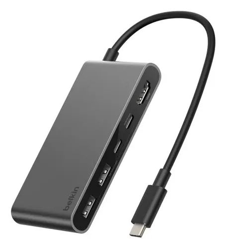 CONNECT 5-IN-1 USB-C HUB WITH/DUAL USB-C PORTS SILVER
