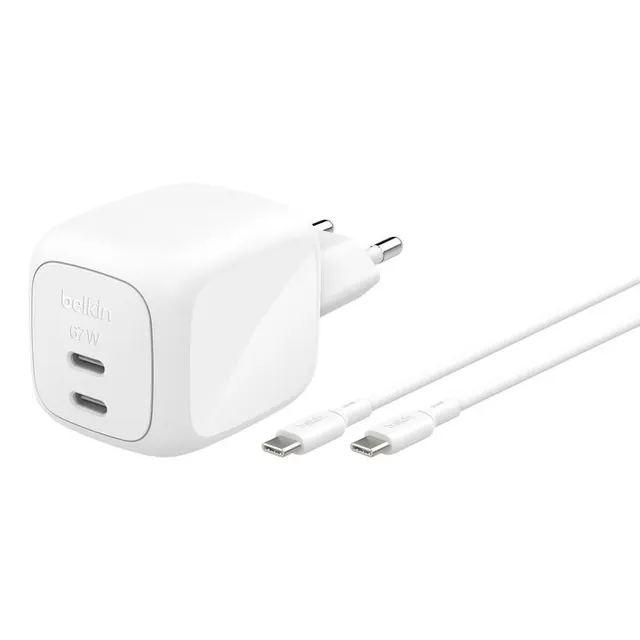 BOOSTCHARGE 67W DUAL USB-C LADE/POWER DELIVERY UND PPS INKL. 2M