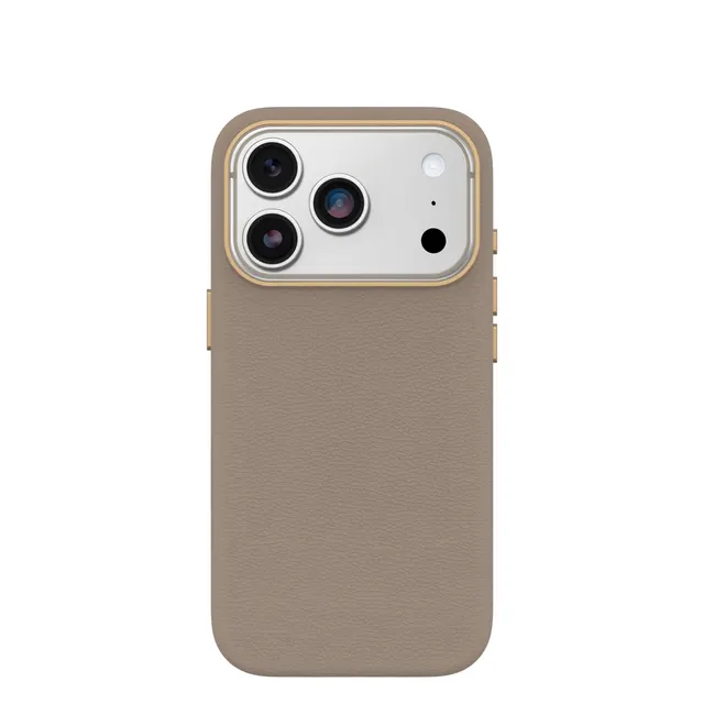 OtterBox Symmetry Kaktusleder Camera Control f?r iPhone 17/18 Pro Cottonwood Gle