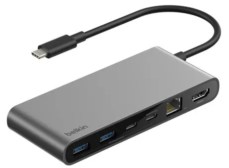 HUB USB-C 8w1 Multiport HUB 2.5GbE Ethernet space gray