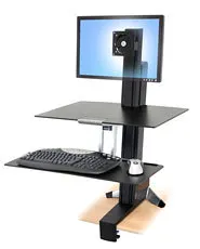 WORKFIT-S SINGLE-LD/WORKSURFACE + LARGE KYBD TRAY