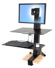 WORKFIT-S SINGLE-HD/WORKSURFACE + LARGE KYBD TRAY
