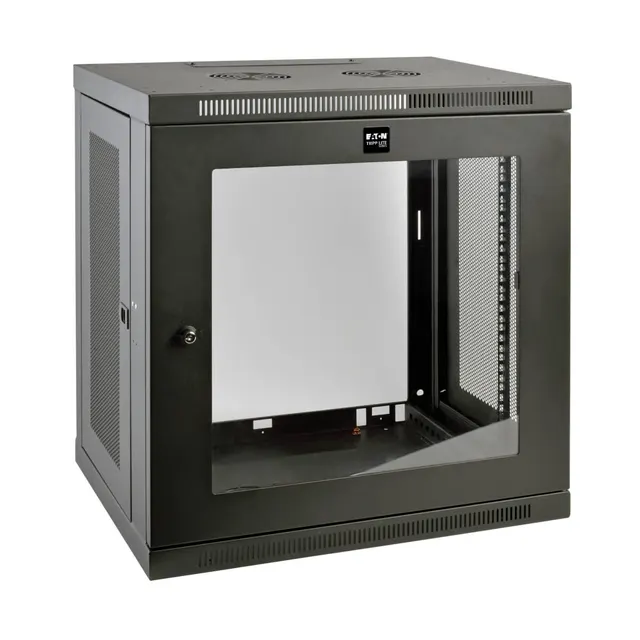 SmartRack 12U Low-Profile Switch-Depth Wall-Mount Small Rack Enclosure, Clear Acrylic Window