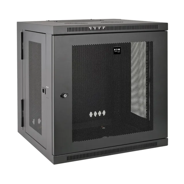 SmartRack 12U Low-Profile Switch-Depth Wall-Mount Small Rack Enclosure, Hinged Back