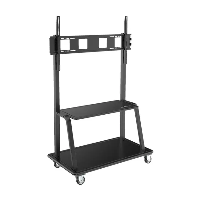 Heavy-Duty Rolling TV Cart for 60" to 105" Flat-Screen Displays, Locking Casters, Black