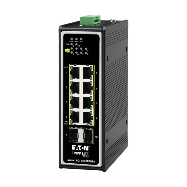 8-PORT UNMANAGED INDUSTRIAL GI/GABIT ETHERNET SWITCH - 10/100/1, 8 portów PoE, 2 combo SFP