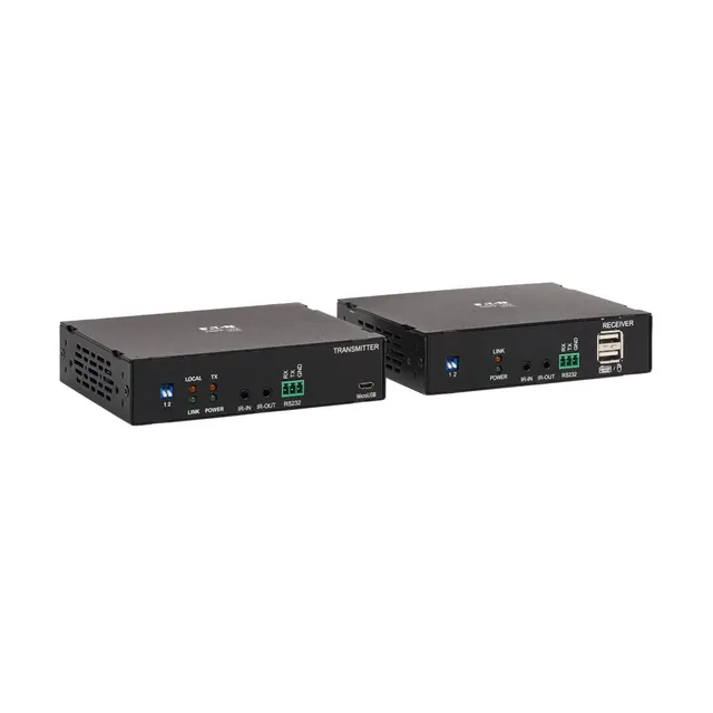 HDMI OVER FIBER EXTENDER KIT 4K/60 HZ USB DPLX MULTIM LC 300M