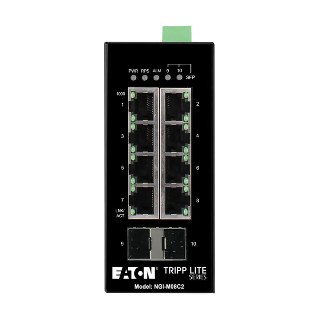 8-PORT MANAGED INDUSTRIAL GIGA/BIT ETHERNET SWITCH - 10/100/100