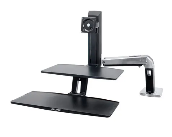 WORKFIT-A WITH SUSPENDED KEYBRD/LD 5IN AND WS POLISHED ALUMINUM