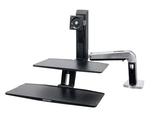 WORKFIT-A WITH SUSPENDED KEYBRD/HD 5IN AND WS POLISHED ALUMINUM