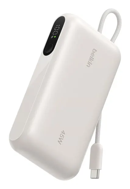 BOOSTCHARGE PWRBANK W/ DISPLAY/SAND / 10000MAH W/ USB-C CABLE