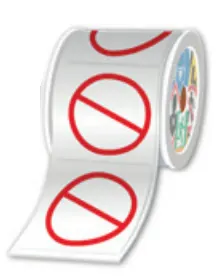 PRE-CUT AND PRE-PRINTED/PROHIBITION ROLLS PICTOGRAM ONLY, 100 mm, sam piktogram