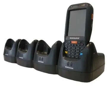 Multi Ethernet Dock, recharges 4 terminals and 4 spare batteries. Power supply included in the box. Power cord ordered separately.