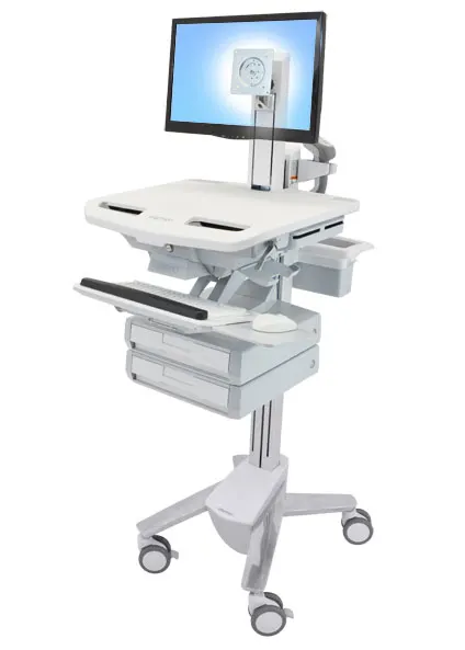 STYLEVIEW CART WITH LCD PIVOT/2 DRAWERS
