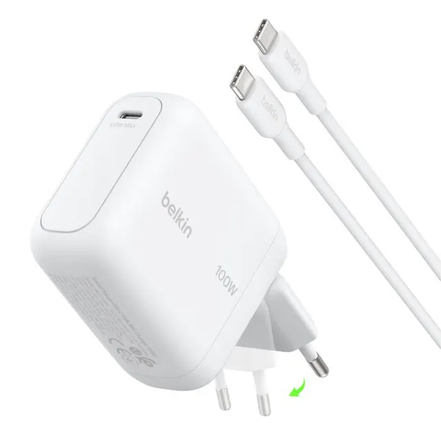 BOOSTCHARGE 100W USB-C GAN LADE/STECKER INKL 15M USB-C / USB-C K, biała, z kablem USB-C 1,5 m