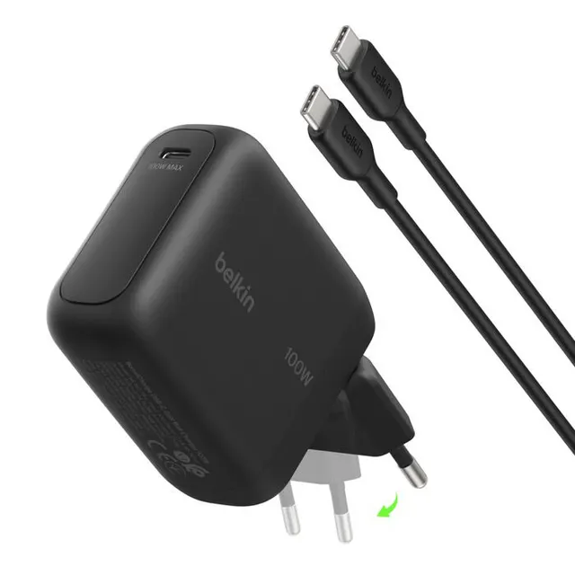 BOOSTCHARGE 100W USB-C GAN LADE/STECKER INKL 15M USB-C / USB-C K, czarna, z kablem USB-C 1,5 m