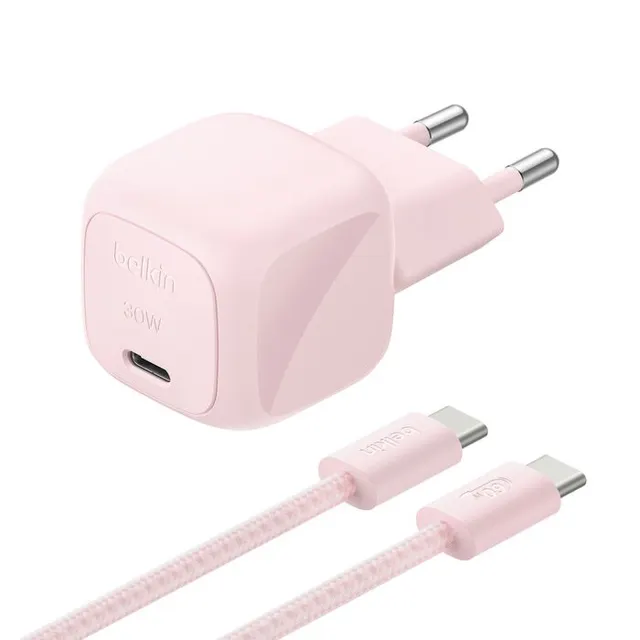 BOOSTCHARGE 30W USB PD CHARGER/WITH PPS INCLUDING 2M USB C, różowy, kabel USB-C – USB-C 2 m
