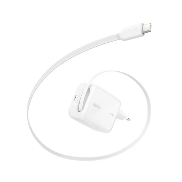 BOOSTCHARGE PRO 67 W DUAL GAN-L/ERT MIT EINZIEHBAREM KABEL WEI