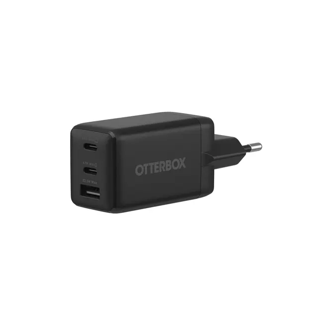 OB STDR EU WALL CHARGER 67W GAN/2X USB-C + 1X USB-A USB-PD BLACK