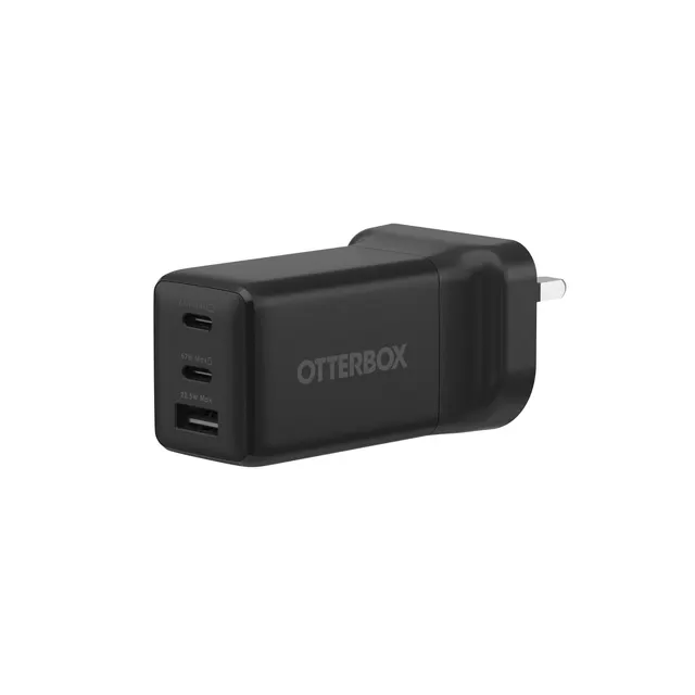 OB STDR UK WALL CHARGER 67W GAN/2X USB-C + 1X USB-A USB-PD BLACK