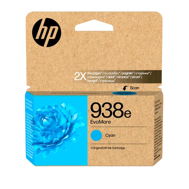 HP 938E EVOMORE CYAN ORIGINAL/INK CARTRIDGE