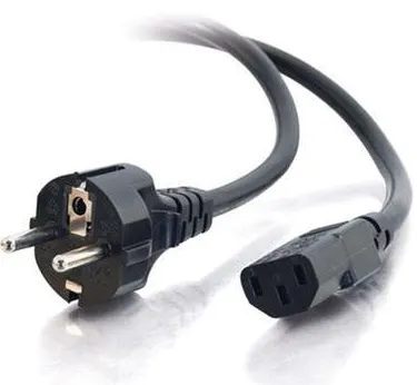 Cable, 1.8 meter, CEE 7/7 (European Standard) male plug to C13 (US standard) female connector