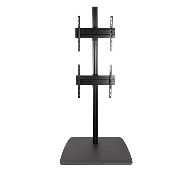 SYSTEM X - Dual Stack Flat Screen Floor Stand (VESA 600 x 400) - 1.8m, 1,8 m, czarny