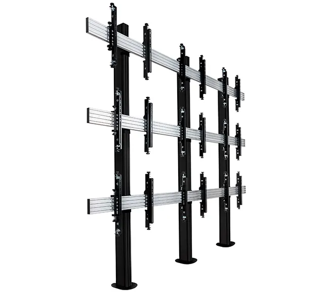 SYSTEM X - 3 x 3 Universal Bolt-Down Videowall Mounting System with Micro-Adjustment for 46-55" Displays, 3 x 3 (46-55"), czarny