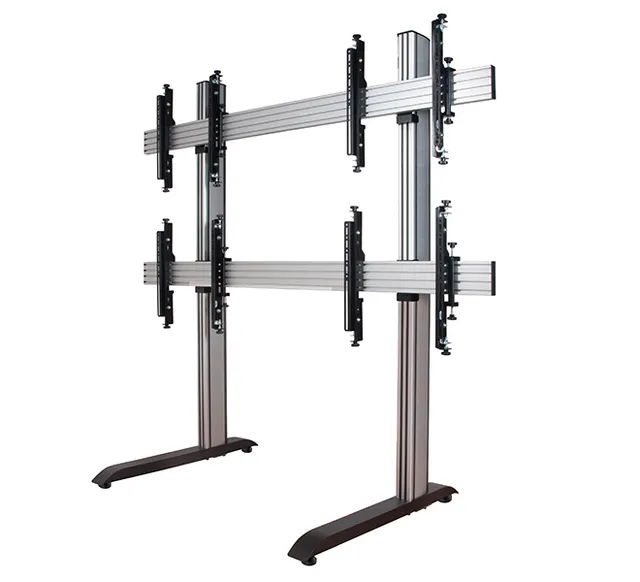 SYSTEM X - 2 x 2 Universal Freestanding Videowall Mounting System with Micro-Adjustment for 46-60" Displays, 2 x 2 (46-60"), czarno-srebrny