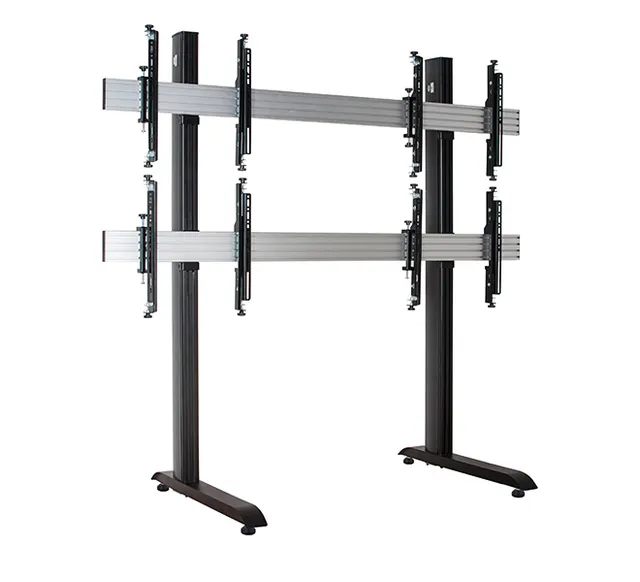 SYSTEM X - 2 x 2 Universal Freestanding Videowall Mounting System with Micro-Adjustment for 46-60" Displays, 2 x 2 (46-60"), czarny