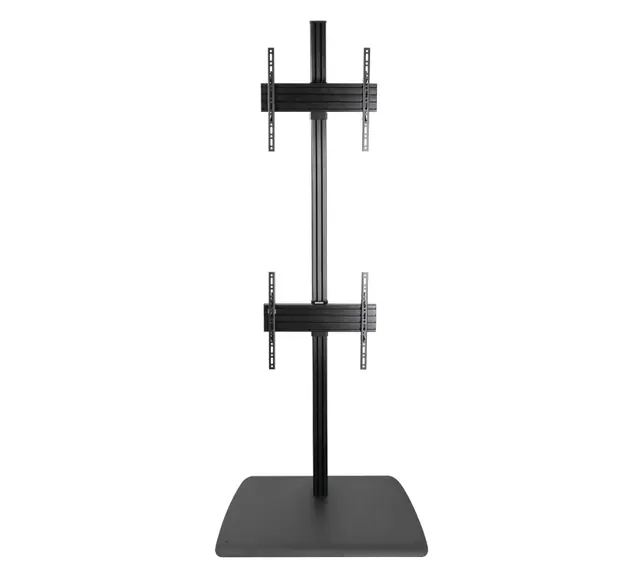 SYSTEM X - Dual Stack Flat Screen Floor Stand (VESA 600 x 400) - 2.4m, 2,4 m, czarny