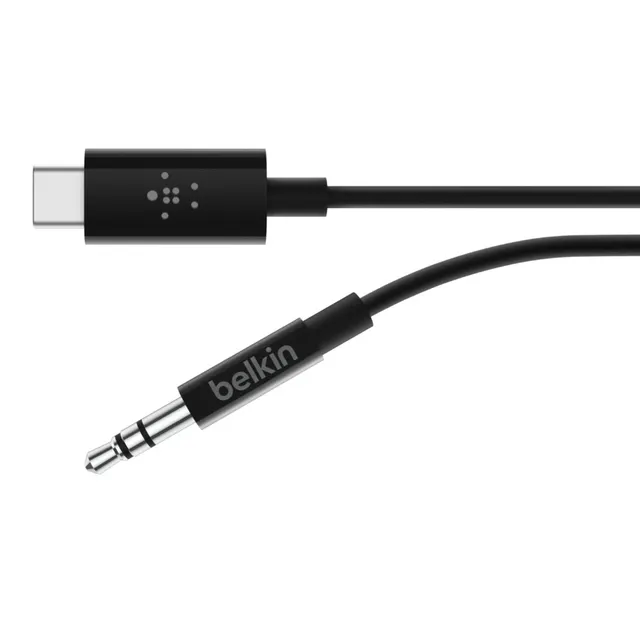 BELKIN ROCKSTAR CHARGING ADAPT/3.5MM AUDIO USB-C. 0.9M BLACK
