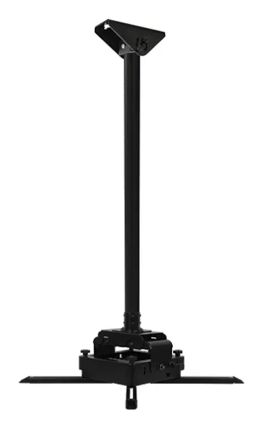 SYSTEM 2 - Heavy Duty Projector Ceiling Mount with Micro-adjustment - 0.5m Ø50mm Pole, rura 0,5 m, czarny z chromowaną rurą