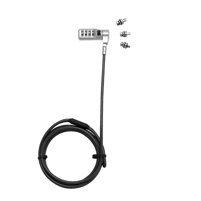 DICOTA UNIVER SEC CABLE LOCK/3 EXCHANGEABLE HEADS PRESET CODE