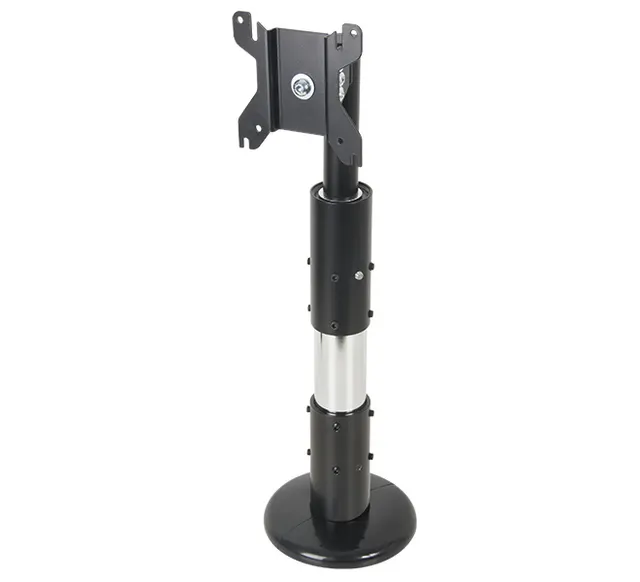 Flat Screen Ceiling / Desk Mount with Tilt & Swivel (VESA 100) - 1.5m Ø50mm Pole, rura 1,5 m, czarny z chromowaną rurą