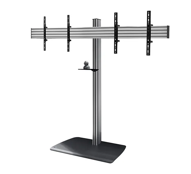 SYSTEM X - Twin Screen VC Stand (VESA 600 x 400) - 1.8m, czarno-srebrny
