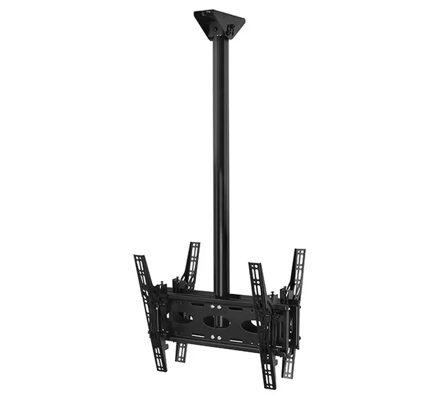 Back-to-Back Flat Screen Ceiling Mount with Tilt (VESA 400) - 2m Ø50mm Pole, rura 2 m, czarny