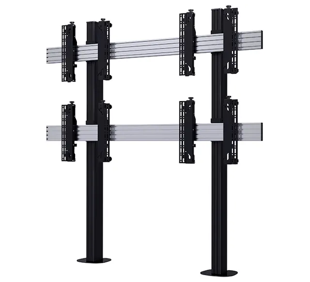 SYSTEM X - 2 x 2 Universal Bolt-Down Videowall Mounting System with Micro-Adjustment for 46-60" Displays, 2 x 2 (46-60"), czarny