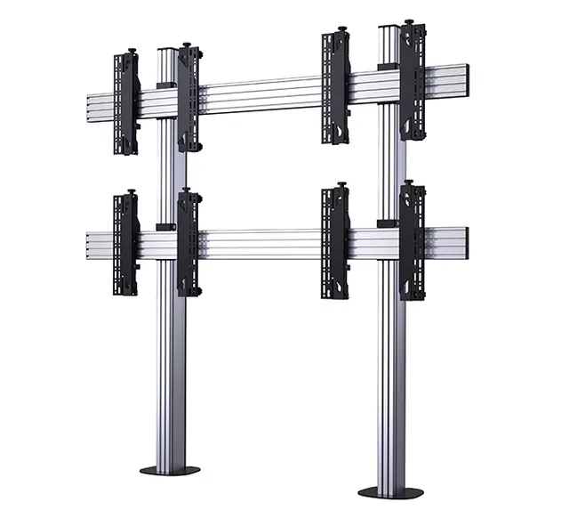 SYSTEM X - 2 x 2 Universal Bolt-Down Videowall Mounting System with Micro-Adjustment for 46-60" Displays, 2 x 2 (46-60"), czarno-srebrny
