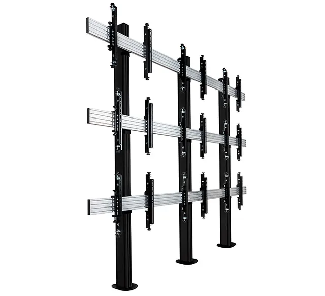 SYSTEM X - 3 x 3 Universal Bolt-Down Videowall Mounting System with Micro-Adjustment for 55-60" Displays, 3 x 3 (55-60"), czarny